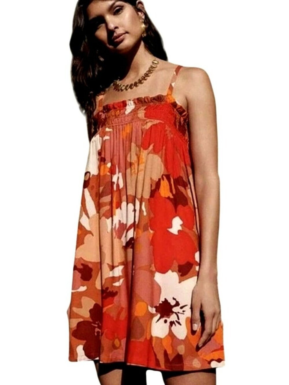 Sanctuary Floral Sleeveless Mini Dress Size Large New